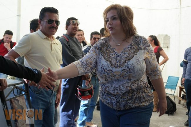 Recibe Selene Vázquez Alatorre apoyo de militantes de Morelia