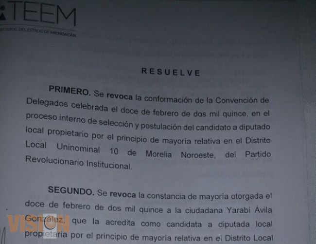 Bajan a Yarabí Ávila de la candidatura a diputada local por el Distrito X Morelia 