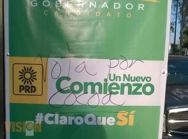 Retirará PRD propaganda afectada por vandalismo