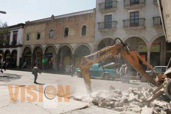 Reiniciaron los trabajos en el centro de ciudad Hidalgo