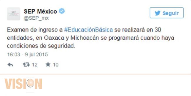Suspenden evaluación docente en Michoacán y Oaxaca por tercera ocasión 
