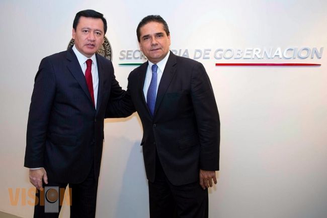 Recibe Miguel Ángel Osorio Chong al gobernador electo de Michoacán