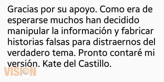 Pronto voy a contar mi versión, afirma Kate del Castillo