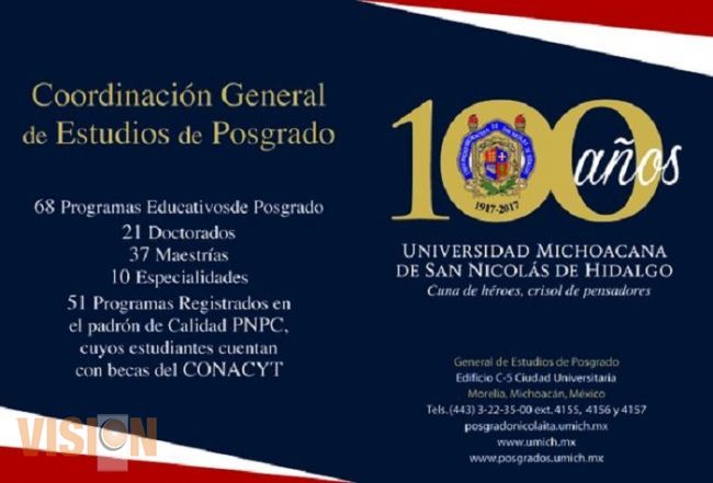 Alta calidad y diversidad ofrecen los posgrados de la UMSNH