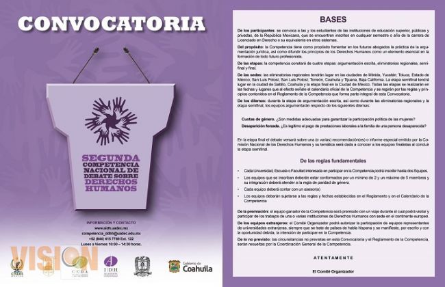 Convoca CNDH a alumnos en Derecho a concurso de debate