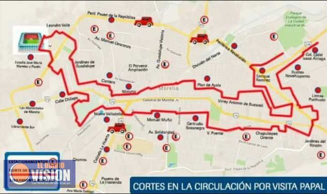 Recorrido Oficial Papa Francisco en Morelia