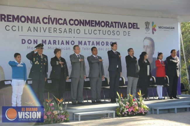 Acude rector de la UMSNH a ceremonia del CCII aniversario luctuoso de Mariano Matamoros
