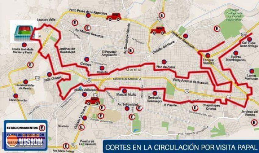 Ruta Oficial de Papa Francisco en Morelia