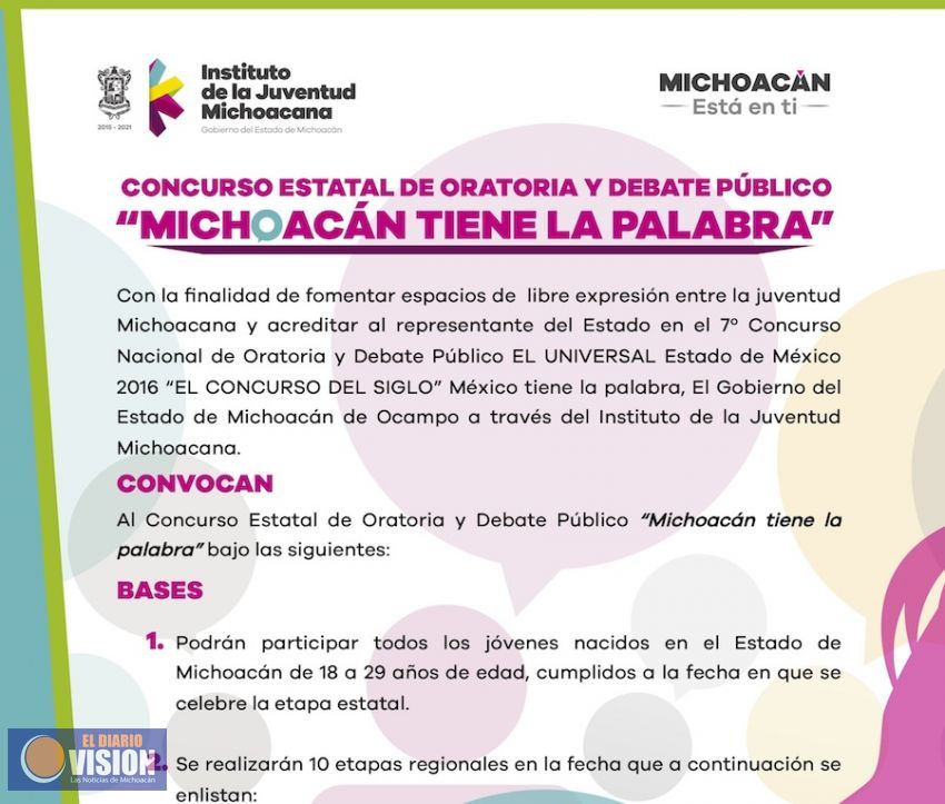IJUMICH abre convocatoria para el Concurso Nacional de Oratoria y Debate Público