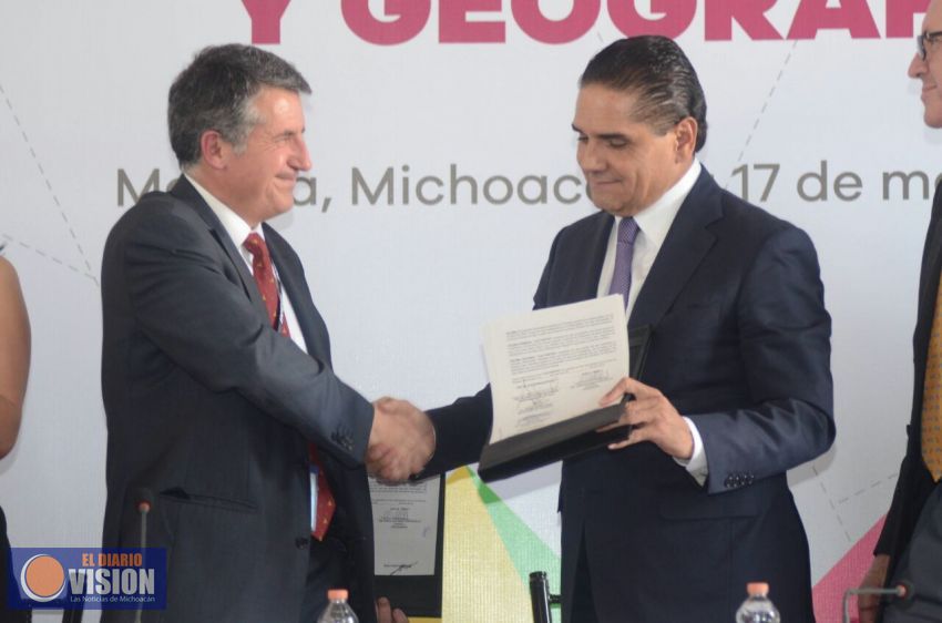 Firma Gobernador convenio con INEGI para suministrar información de calidad a favor de Michoacán 