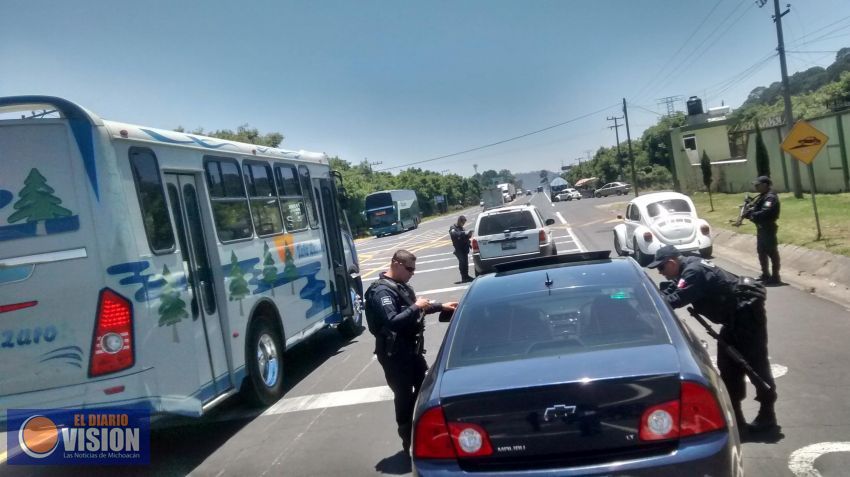 Filtros en accesos, del Ejército, Federal y la Policía Michoacán