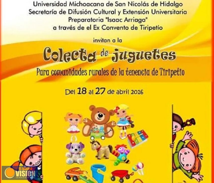 Colecta de juguetes para pequeños de la tenencia de Tiripetío
