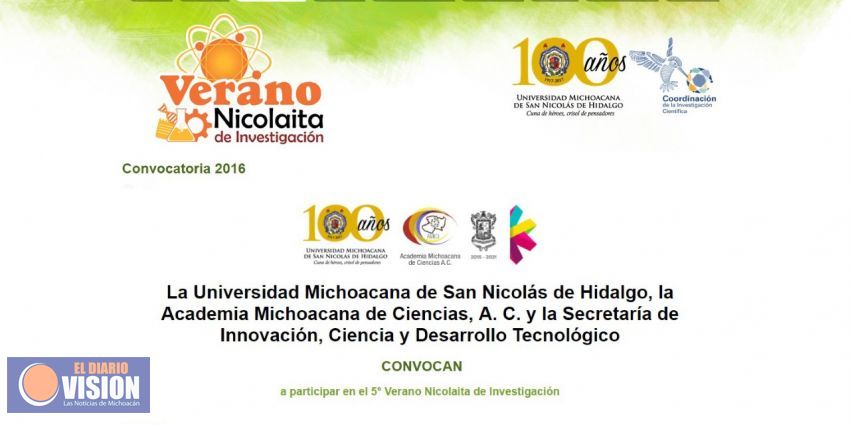Invitan a estudiantes a participar en el 5º Verano Nicolaita de Investigación