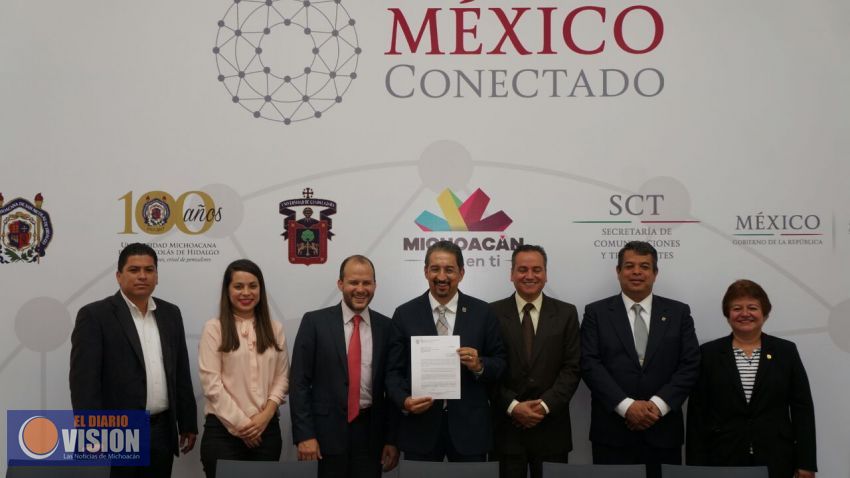 Entregan a la UMSNH constancia de cumplimiento del proyecto México Conectado.