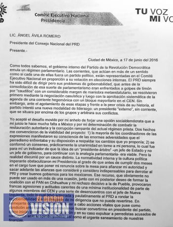 Renuncia Basave, a dirigencia del PRD, distanciamiento con Aureoles