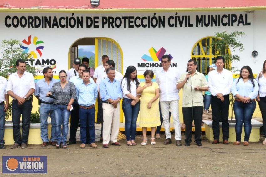 Inaugura Elías Ibarra área especializada de   Protección Civil Municipal para Huetamo
