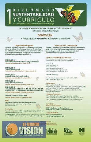 Abierto Diplomado para docentes “Sustentabilidad y Currículo en la UMSNH”