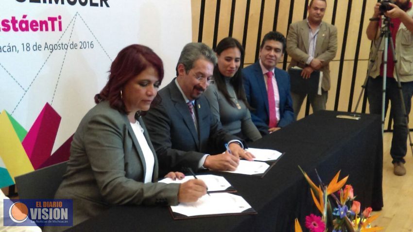 Firman convenio en el Marco de Colaboración de Acciones entre la UMSNH y SEIMUJER.