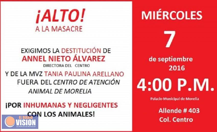 Se manifestrán defensores de los derechos  de los animales en Palacio Municipal