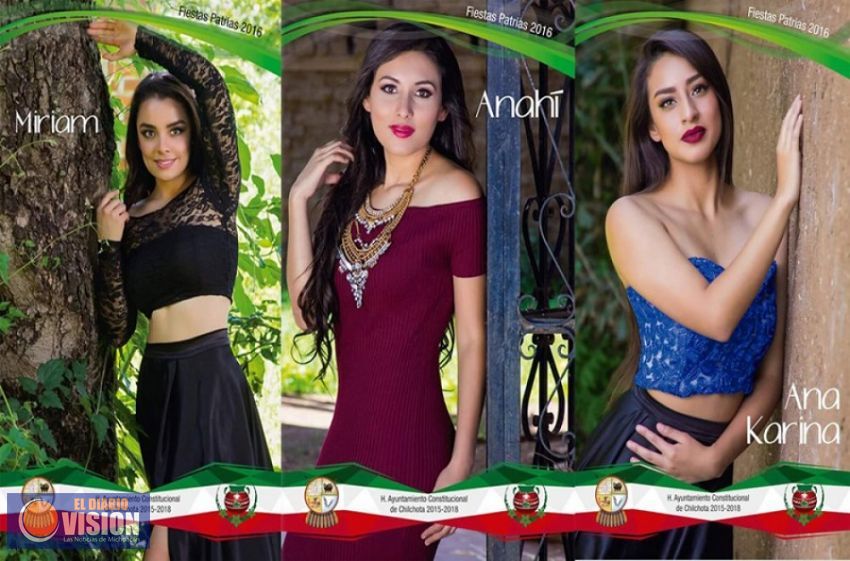 Candidatas a Reina de las Fiestas Patrias Chilchota 2016