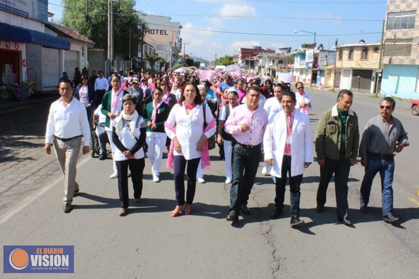 Realizan en Paracho actividades conmemorativos al Día Mundial contra el Cáncer de Mama