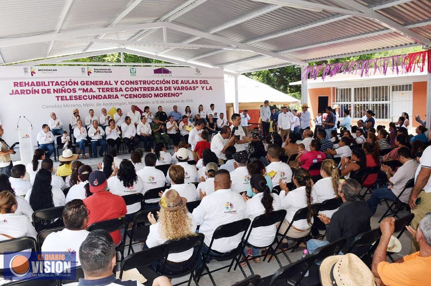 Destaca Sepsol avances en Cenobio Moreno, Apatzingán
