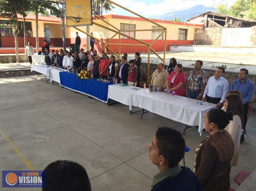 Realizan inauguración de techumbre en telesecundaria en Tarímbaro