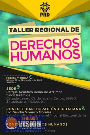 Impartirá PRD taller regional de Derechos Humanos 