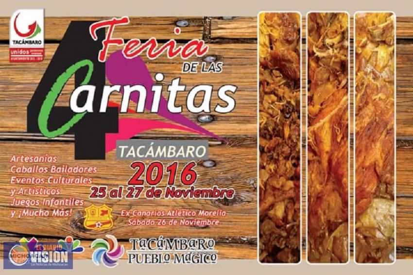 Anuncian la Cuarta Feria de las Carnitas en Tacámbaro, venderán 20 mil kilos