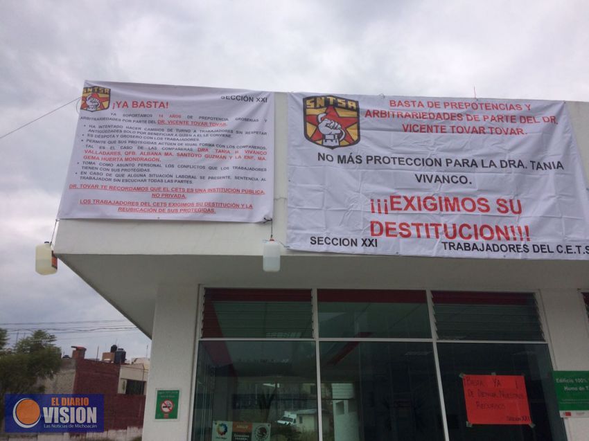 Trabajadores exigen la destitución del director del CETS por diversas irregularidades