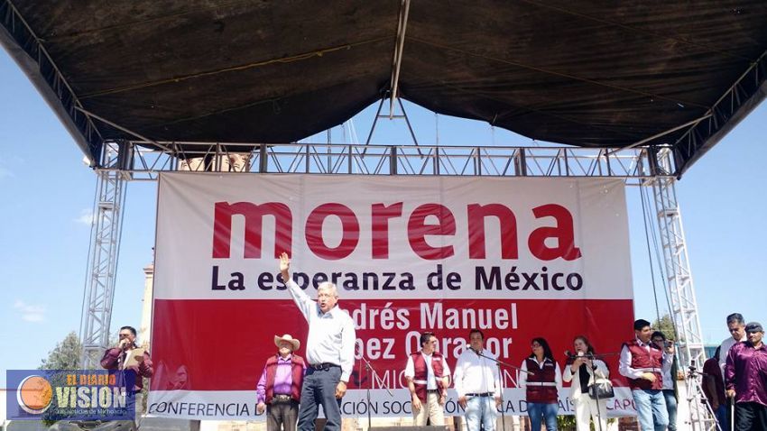 Al visitar Michoacán, AMLO plantea un proyecto de nación claro y convincente