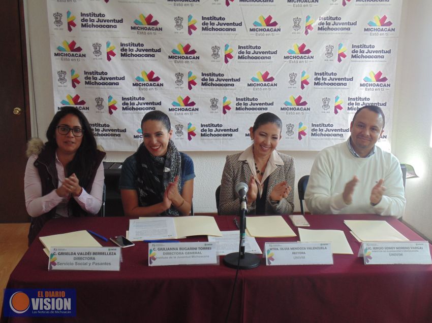 Alumnos de la Univim podrán liberar su servicio social a través del Instituto de la Juventud