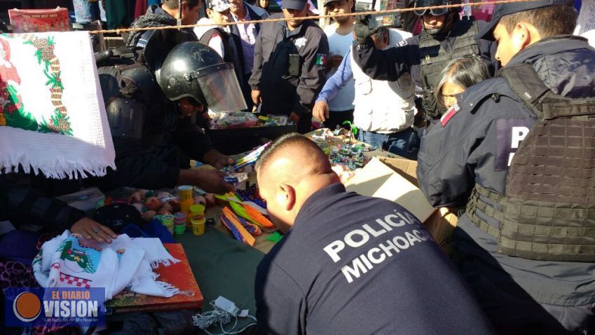 Mantiene SSP apoyo a operativos de decomiso de pólvora en mercados de Morelia