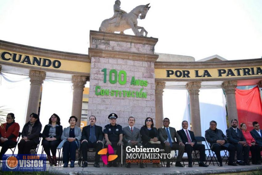 Realizan acto cívico conmemorando los 100 años de la Constitución en Zacapu 
