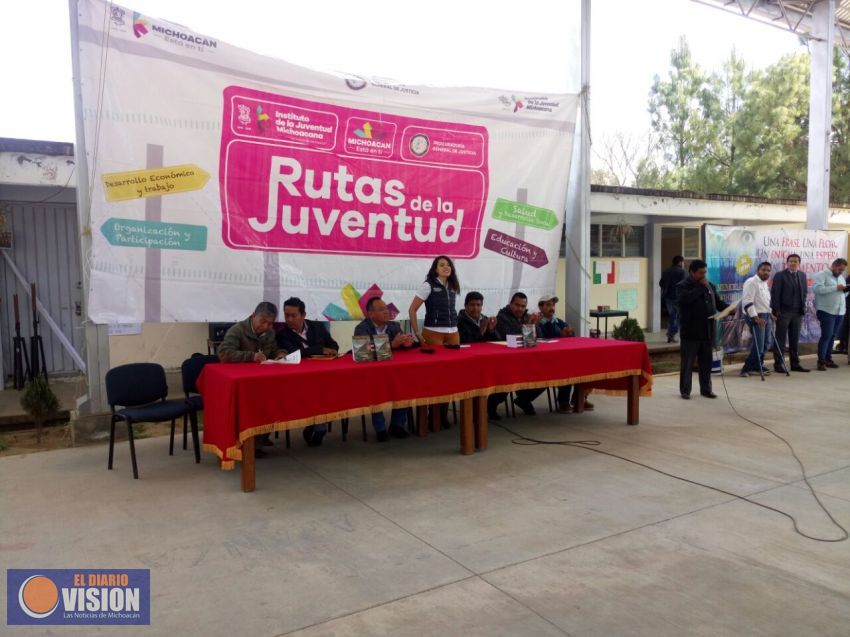 Realizan Rutas de la Juventud en la comunidad de Aranza