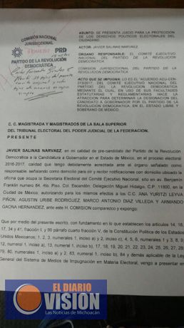 TEPJF da entrada a impugnación sobre designación directa de candidato PRD en Edomex