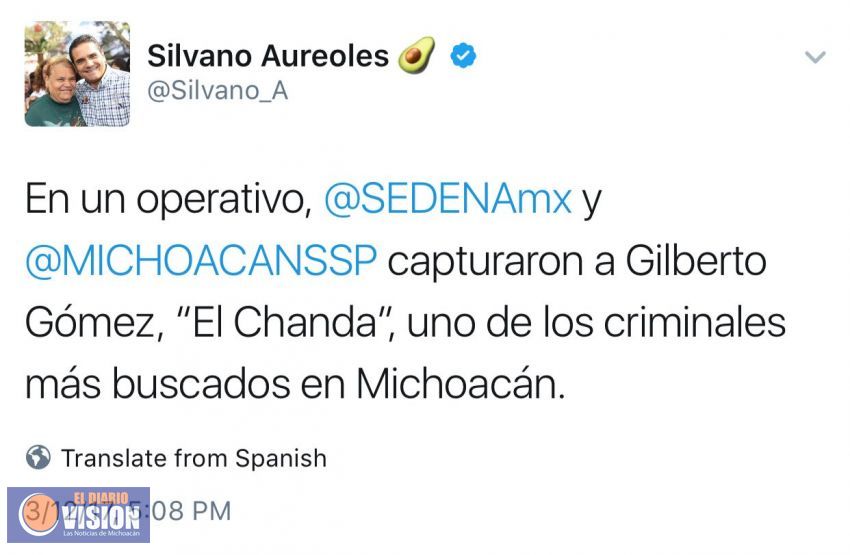 Capturan Sedena y SSP al líder criminal “El Chanda”