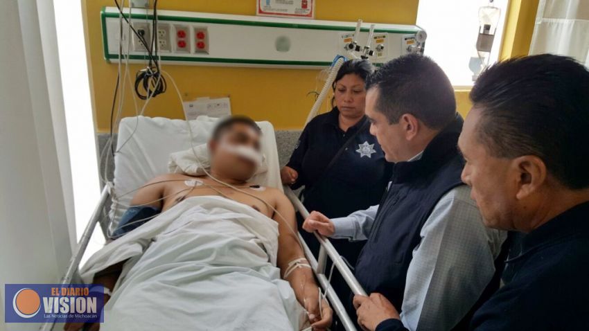 Subsecretario de Seguridad Pública visita a elementos lesionados en Arantepacua