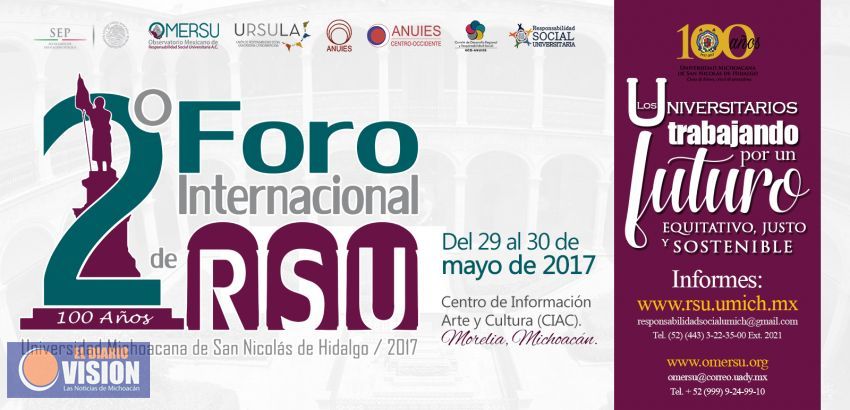 UMSNH será sede de Segundo Foro Internacional de Responsabilidad Social Universitaria