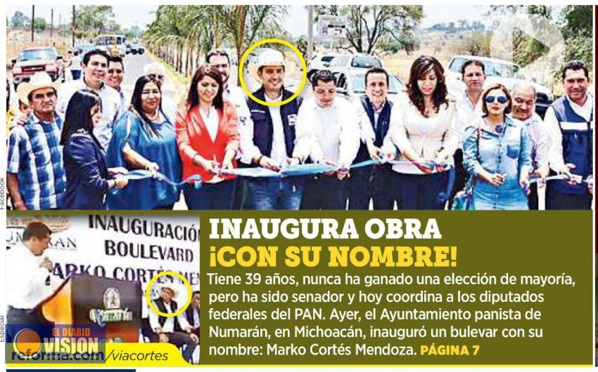 Marko Cortés ególatra, inaugura calle en Numarán con su nombre 