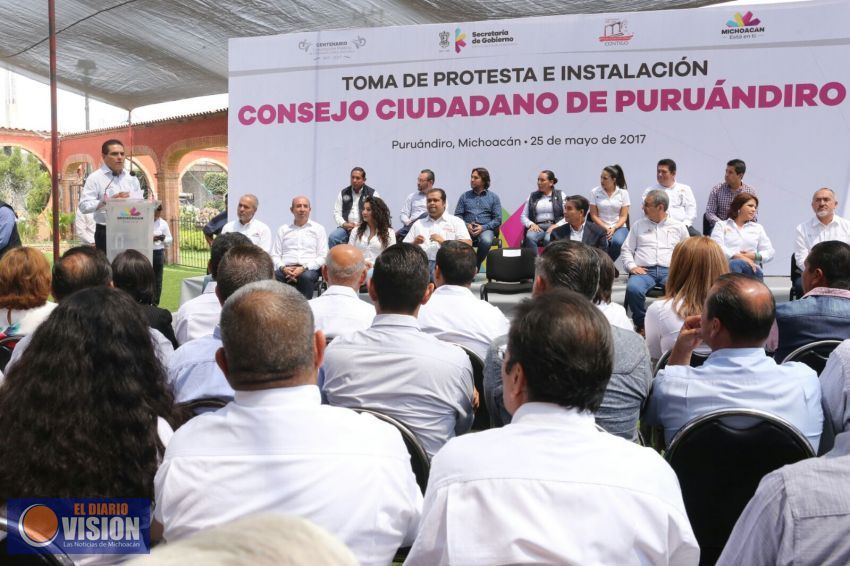 Instala Gobernador y toma protesta a Consejo Ciudadano de Puruándiro