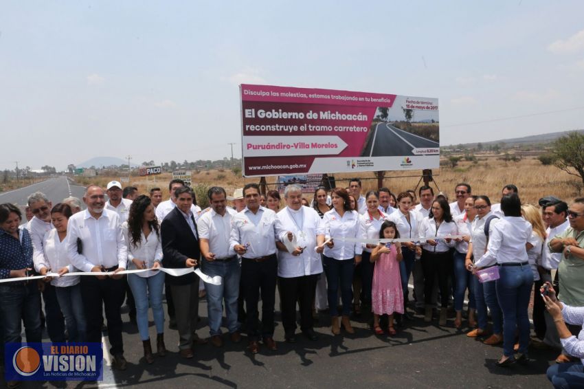 Entrega Gobernador formalmente reconstrucción de tramo carretero en Puruándiro