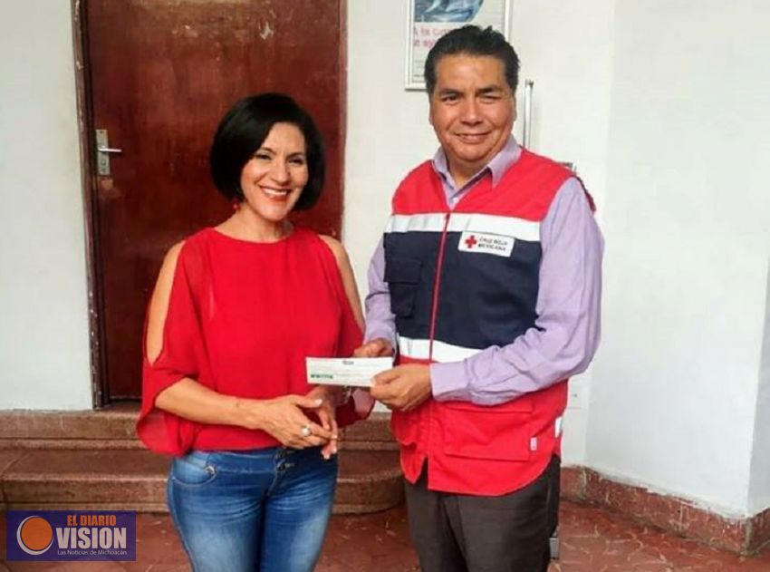 Socorro Quintana, suma esfuerzos en pro de la Cruz Roja Uruapan