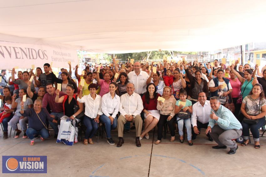Entrega SCT apoyos al programa de empleo temporal en Morelia por 237 mil pesos