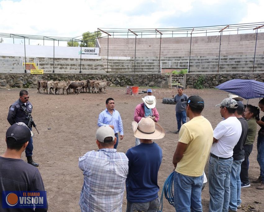 Alcalde de Coeneo entrega 17 vaquillas a productores ganadores 