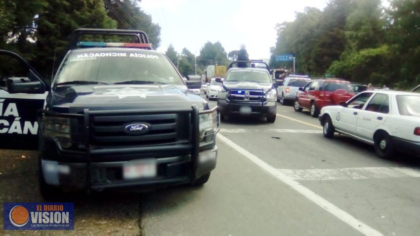 Despliega SSP operativo en Uruapan ante manifestación de comuneros
