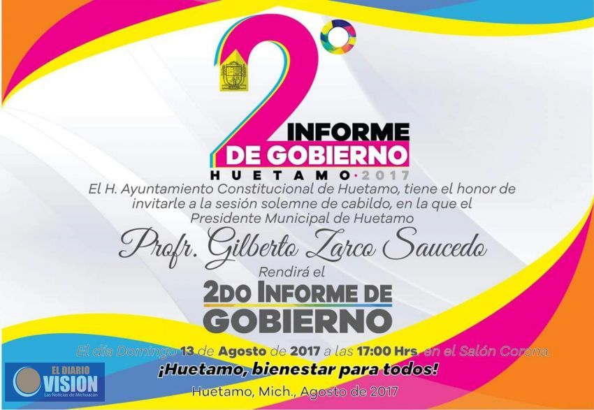 Ayuntamiento de Huetamo rendirá su Segundo Informe el próximo 13 de agosto 