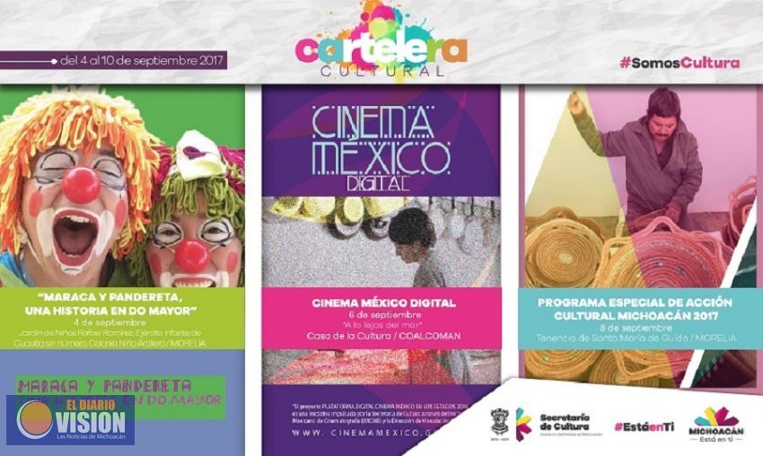 Cartelera Cultural del 4 al 10 de septiembre de 2017