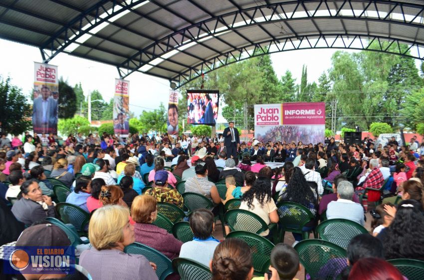 Juan Pablo rinde su Informe Legislativo en Zacapu  