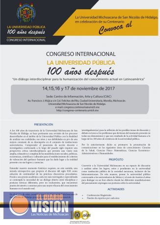 En puerta el Congreso Internacional “La Universidad Pública cien años después”